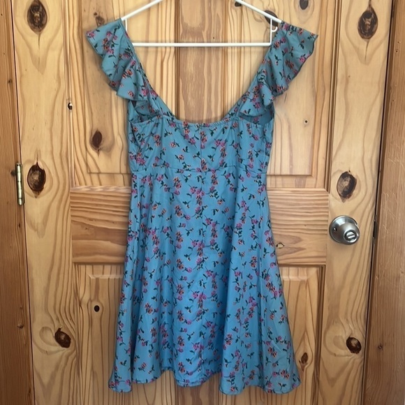 Shein Knot Front Ruffle Trim Floral Dress - Picture 5 of 10